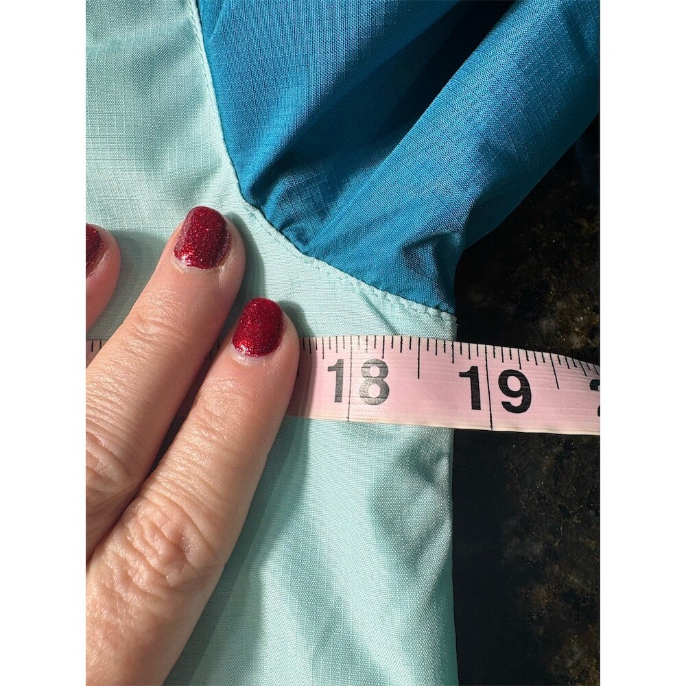 Eddie Bauer Girls Hooded Windbreaker Jacket Blue Teal Colorblock Size M 10 - Picture 8 of 10